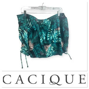 Cacique Swim Palm leaf print bottom skort size 24